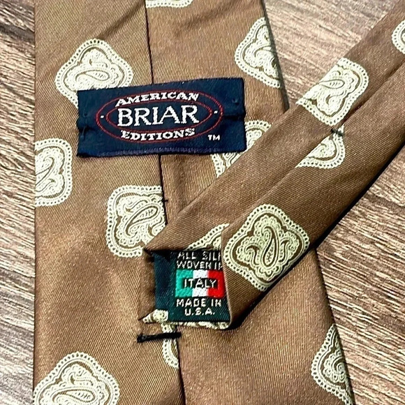 BRIAR American Editions VTG Silk Italy Made In USA Tie Length 59” Width 3 1/2” - Picture 2 of 3